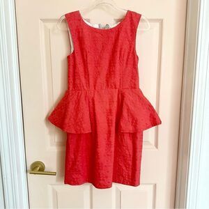 Peach peplum mini dress